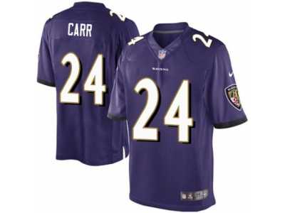 Youth Nike Baltimore Ravens #24 Brandon Carr Limited Purple Team Color NFL Jersey