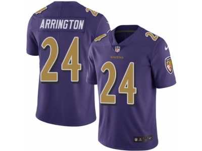 Youth Nike Baltimore Ravens #24 Kyle Arrington Limited Purple Rush NFL Jersey