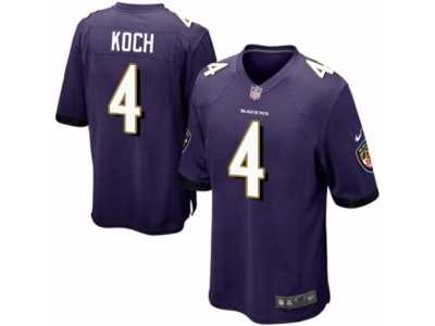 Youth Nike Baltimore Ravens #4 Sam Koch Purple Team Color NFL Jersey