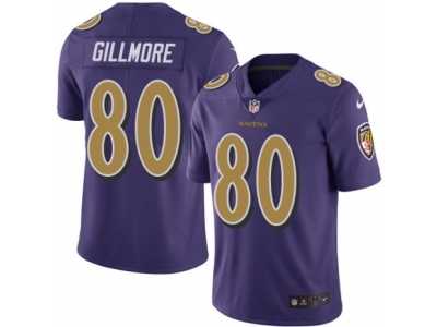 Youth Nike Baltimore Ravens #80 Crockett Gillmore Limited Purple Rush NFL Jersey