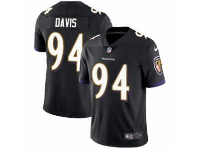 Youth Nike Baltimore Ravens #94 Carl Davis Vapor Untouchable Limited Black Alternate NFL Jersey