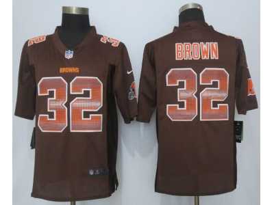 2015 New Nike Cleveland Browns #32 Brown Brown Strobe Jerseys(Limited)