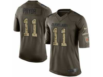 Men's Nike Cleveland Browns #11 Terrelle Pryor Limited Green Salute to Service NFL Jersey