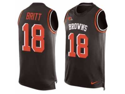 Men's Nike Cleveland Browns #18 Kenny Britt Limited Brown Player Name & Number Tank Top NFL Jersey