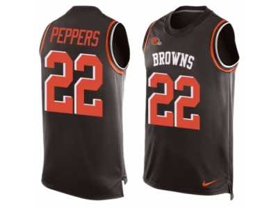 Men's Nike Cleveland Browns #22 Jabrill Peppers Limited Brown Player Name & Number Tank Top NFL Jersey