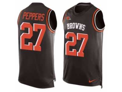 Men's Nike Cleveland Browns #27 Jabrill Peppers Limited Brown Player Name & Number Tank Top NFL Jersey