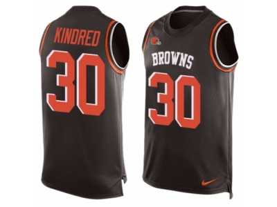 Men's Nike Cleveland Browns #30 Derrick Kindred Limited Brown Player Name & Number Tank Top NFL Jersey