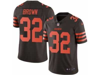 Men's Nike Cleveland Browns #32 Jim Brown Limited Brown Rush NFL Jersey
