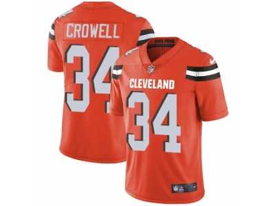 Men's Nike Cleveland Browns #34 Isaiah Crowell Vapor Untouchable Limited Orange Alternate NFL Jersey