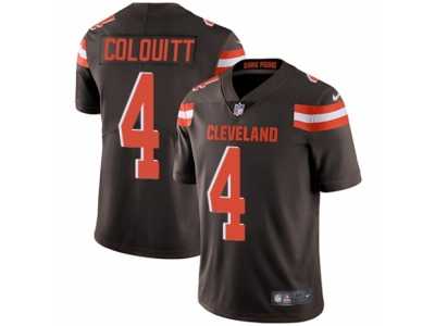 Men's Nike Cleveland Browns #4 Britton Colquitt Vapor Untouchable Limited Brown Team Color NFL Jersey