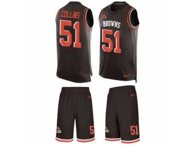 Men's Nike Cleveland Browns #51 Jamie Collins Limited Brown Tank Top Suit NFL Jersey