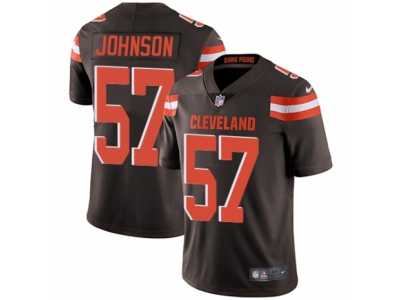 Men's Nike Cleveland Browns #57 Cam Johnson Vapor Untouchable Limited Brown Team Color NFL Jersey