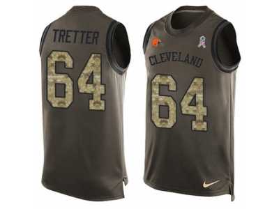 Men's Nike Cleveland Browns #64 JC Tretter Limited Green Salute to Service Tank Top NFL Jersey