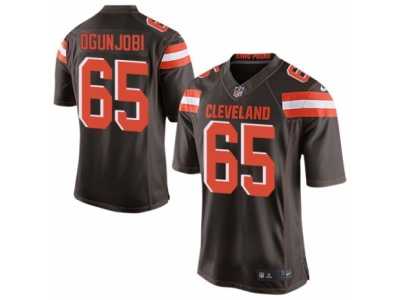 Men's Nike Cleveland Browns #65 Larry Ogunjobi Limited Brown Team Color NFL Jersey