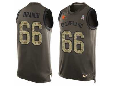 Men's Nike Cleveland Browns #66 Spencer Drango Limited Green Salute to Service Tank Top NFL Jersey