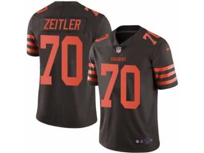 Men's Nike Cleveland Browns #70 Kevin Zeitler Limited Brown Rush NFL Jersey