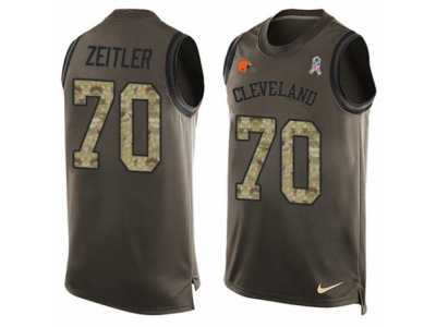 Men's Nike Cleveland Browns #70 Kevin Zeitler Limited Green Salute to Service Tank Top NFL Jersey