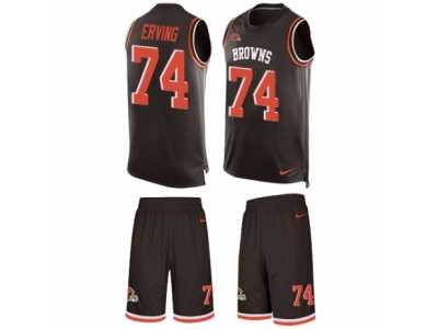 Men's Nike Cleveland Browns #74 Cameron Erving Limited Brown Tank Top Suit NFL Jersey