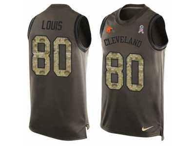 Men's Nike Cleveland Browns #80 Ricardo Louis Limited Green Salute to Service Tank Top NFL Jersey