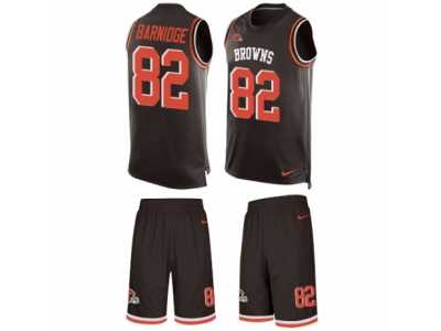 Men's Nike Cleveland Browns #82 Gary Barnidge Limited Brown Tank Top Suit NFL Jersey