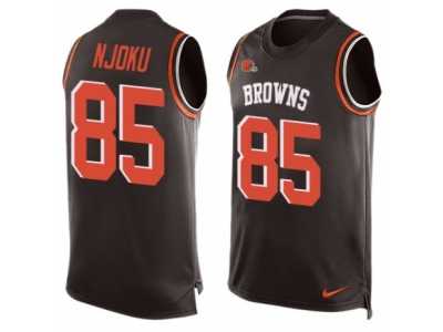 Men's Nike Cleveland Browns #85 David Njoku Limited Brown Player Name & Number Tank Top NFL Jersey