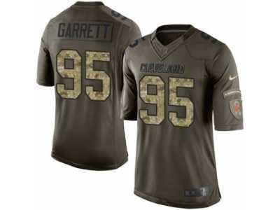 Men's Nike Cleveland Browns #95 Myles Garrett Limited Green Salute to Service NFL Jersey