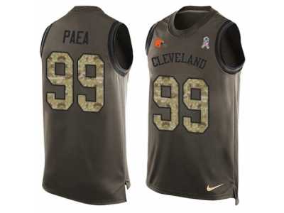 Men's Nike Cleveland Browns #99 Stephen Paea Limited Green Salute to Service Tank Top NFL Jersey