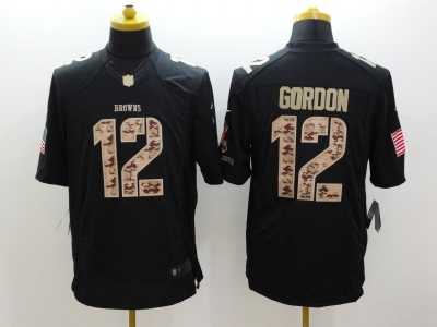Nike Cleveland Browns #12 Josh Gordon black Salute to Service Jerseys(Limited)