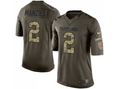 Nike Cleveland Browns #2 Johnny Manziel Green Salute to Service Jerseys(Limited)