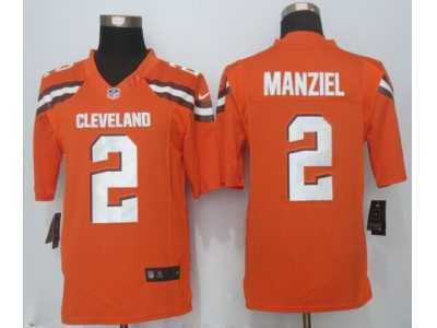 Nike Cleveland Browns #2 Manziel Orange Jerseys(Limited)