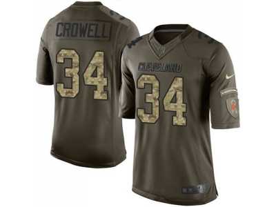 Nike Cleveland Browns #34 Isaiah Crowell Green Salute to Service Jerseys(Limited)