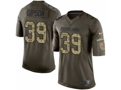 Nike Cleveland Browns #39 Tashaun Gipson Green Salute to Service Jerseys(Limited)
