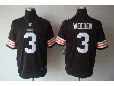 Nike NFL Cleveland Browns #3 Brandon Weeden Brown(Limited)Jerseys