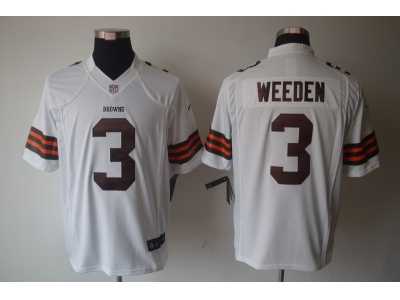Nike NFL Cleveland Browns #3 Brandon Weeden white(Limited)Jerseys