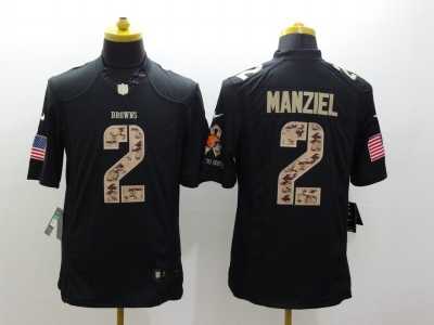 Nike cleveland browns #2 manziel Black Salute to Service Jerseys(Limited)