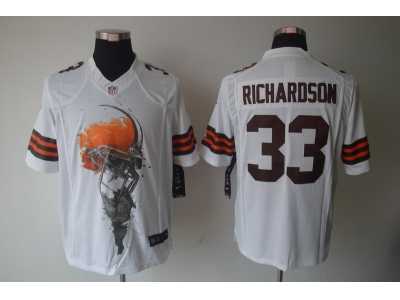 Nike nfl cleveland browns #33 richardson white jerseys[helmet tri-blend limited]