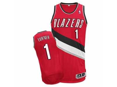Men's Adidas Portland Trail Blazers #1 Evan Turner Authentic Red Alternate NBA Jersey
