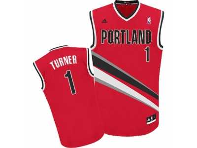 Men's Adidas Portland Trail Blazers #1 Evan Turner Swingman Red Alternate NBA Jersey