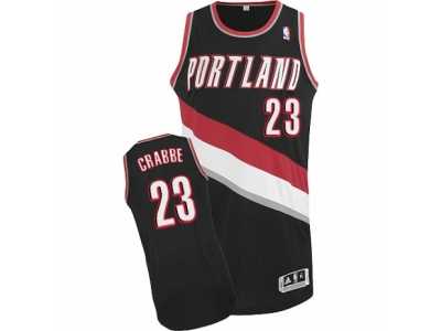 Men\'s Adidas Portland Trail Blazers #23 Allen Crabbe Authentic Black Road NBA Jersey