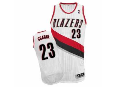 Men's Adidas Portland Trail Blazers #23 Allen Crabbe Authentic White Home NBA Jersey