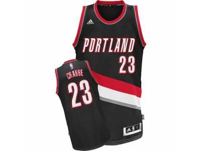 Men's Adidas Portland Trail Blazers #23 Allen Crabbe Swingman Black Road NBA Jersey