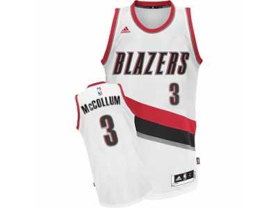 Men's Adidas Portland Trail Blazers #3 C.J. McCollum Swingman White Home NBA Jersey
