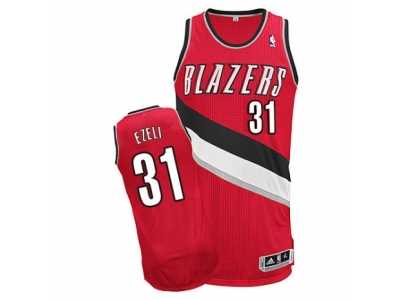 Men's Adidas Portland Trail Blazers #31 Festus Ezeli Authentic Red Alternate NBA Jersey