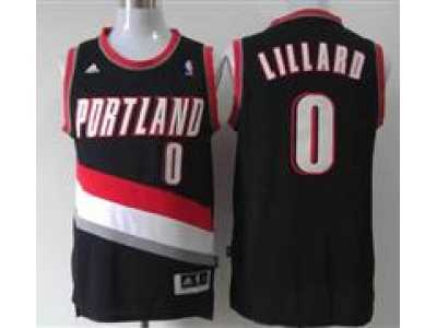 NBA Portland Trail Blazers #0 Damian Lillard Black(Revolution 30 Swingman)