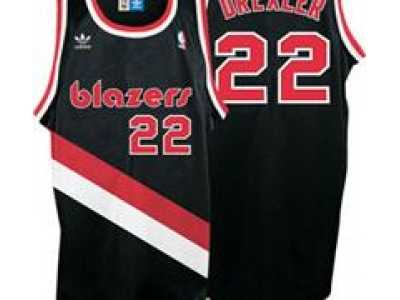 NBA Portland Trail Blazers #22 Clyde Drexler Black Throwback Swingman