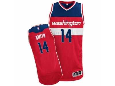 Men's Adidas Washington Wizards #14 Jason Smith Authentic Red Road NBA Jersey