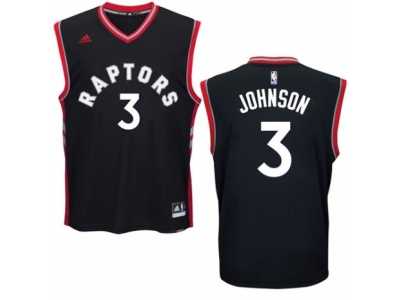 Men's Adidas Toronto Raptors #3 James Johnson Authentic Black Alternate NBA Jersey