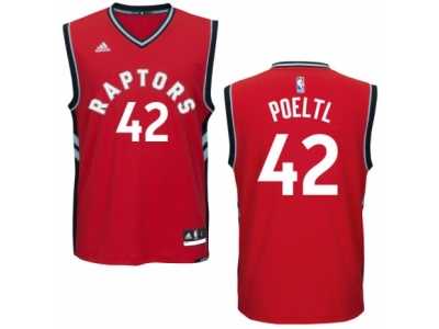 Men's Adidas Toronto Raptors #42 Jakob Poeltl Authentic Red Road NBA Jersey