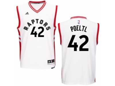 Men's Adidas Toronto Raptors #42 Jakob Poeltl Authentic White Home NBA Jersey