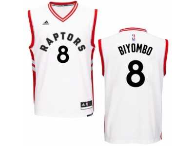Men's Adidas Toronto Raptors #8 Bismack Biyombo Swingman White Home NBA Jersey
